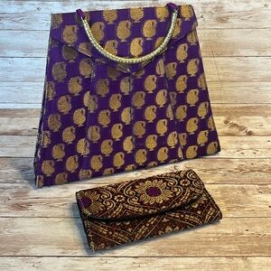 Vintage Regent Export Purple Gold Rhombus Triangle Handbag